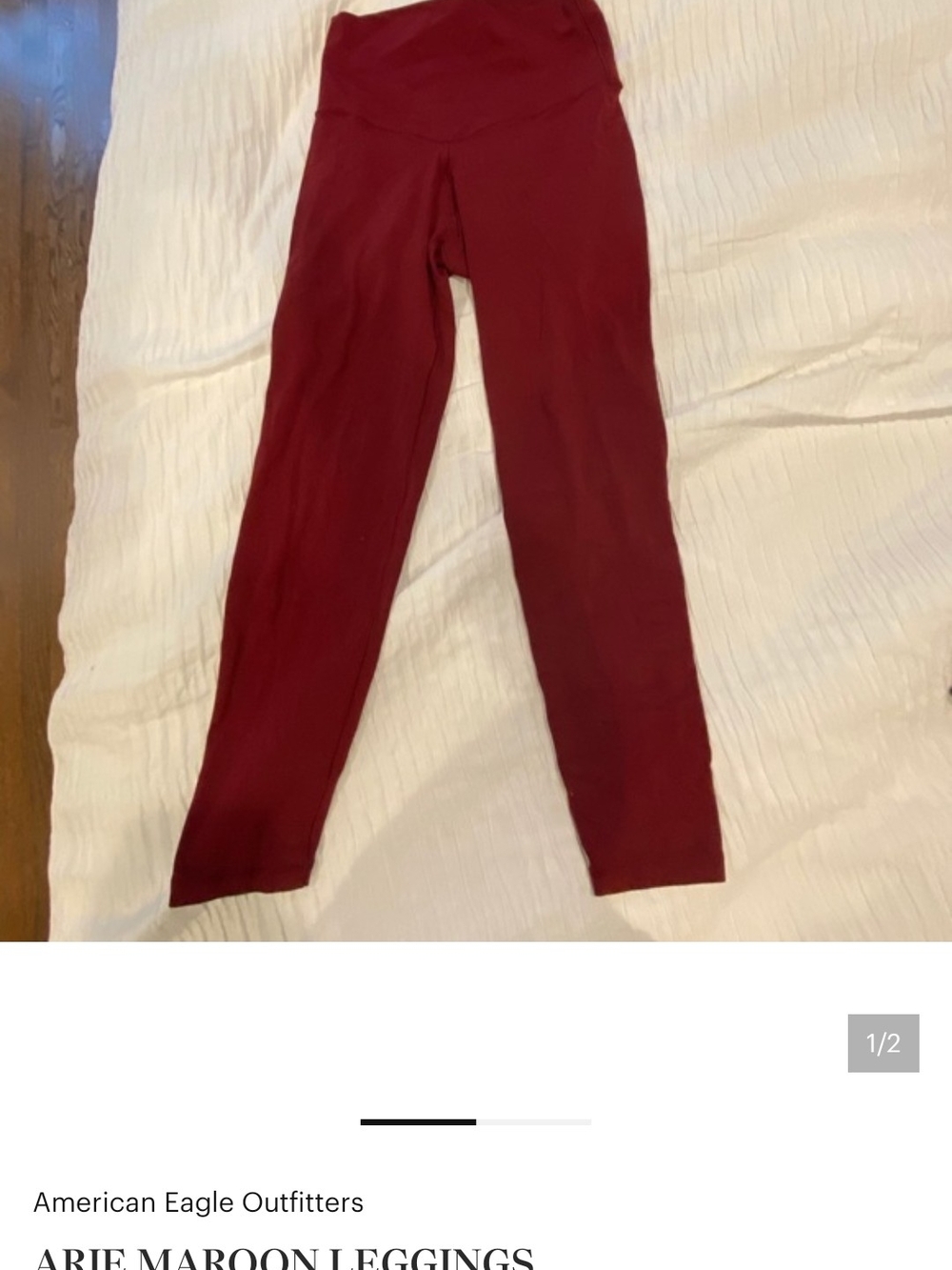 American Eagle Outfitters Maroon High-Rise Leggings